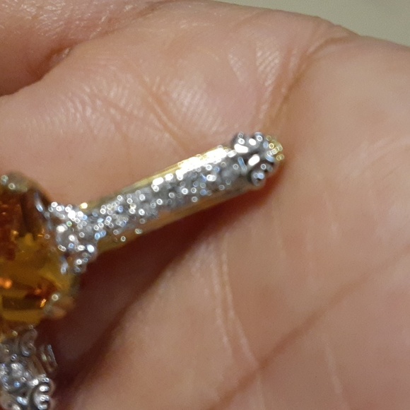 925 Genuine Fire Citrine and Untreated White Zircons.PRICE IS FIRM. - Picture 14 of 17